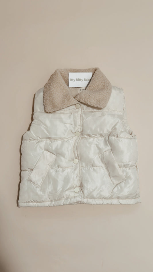 Sherpa Cream Puffer Vest