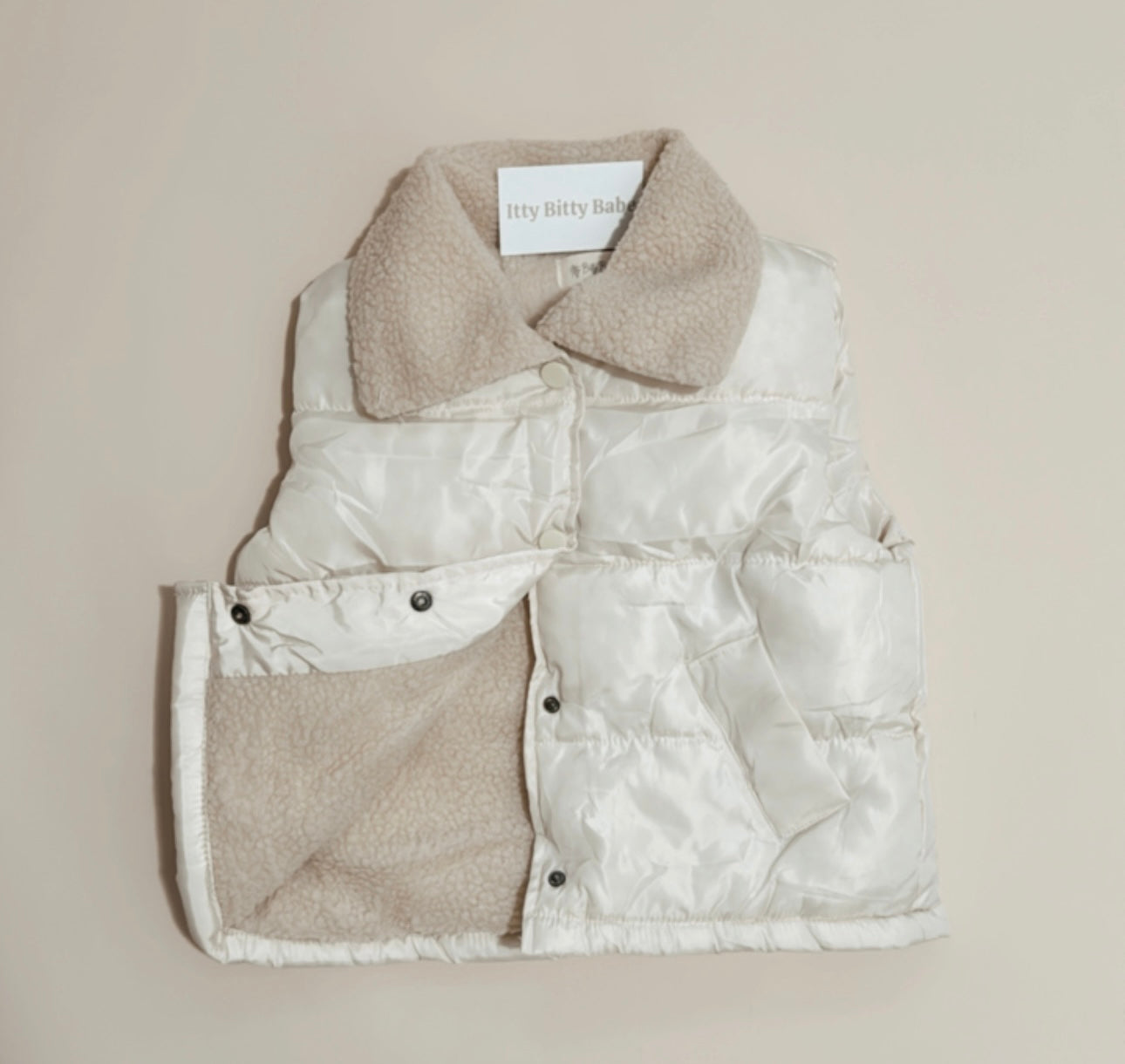 Sherpa Cream Puffer Vest