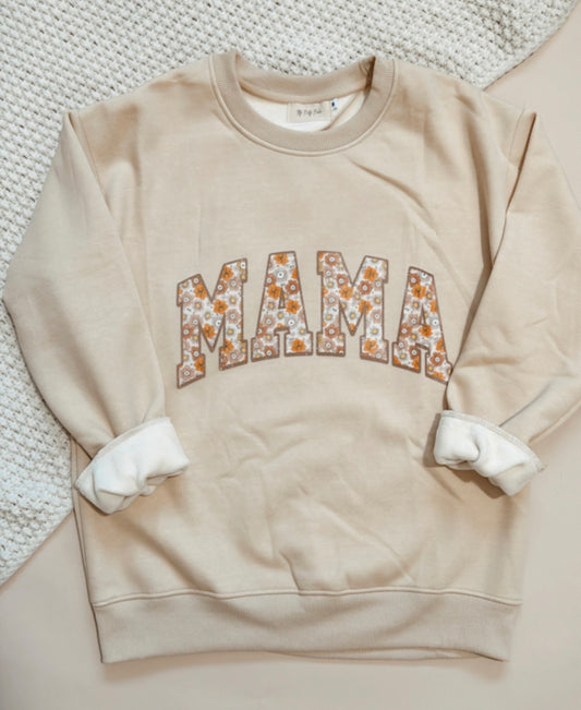 Cream Foral Mama Crewneck