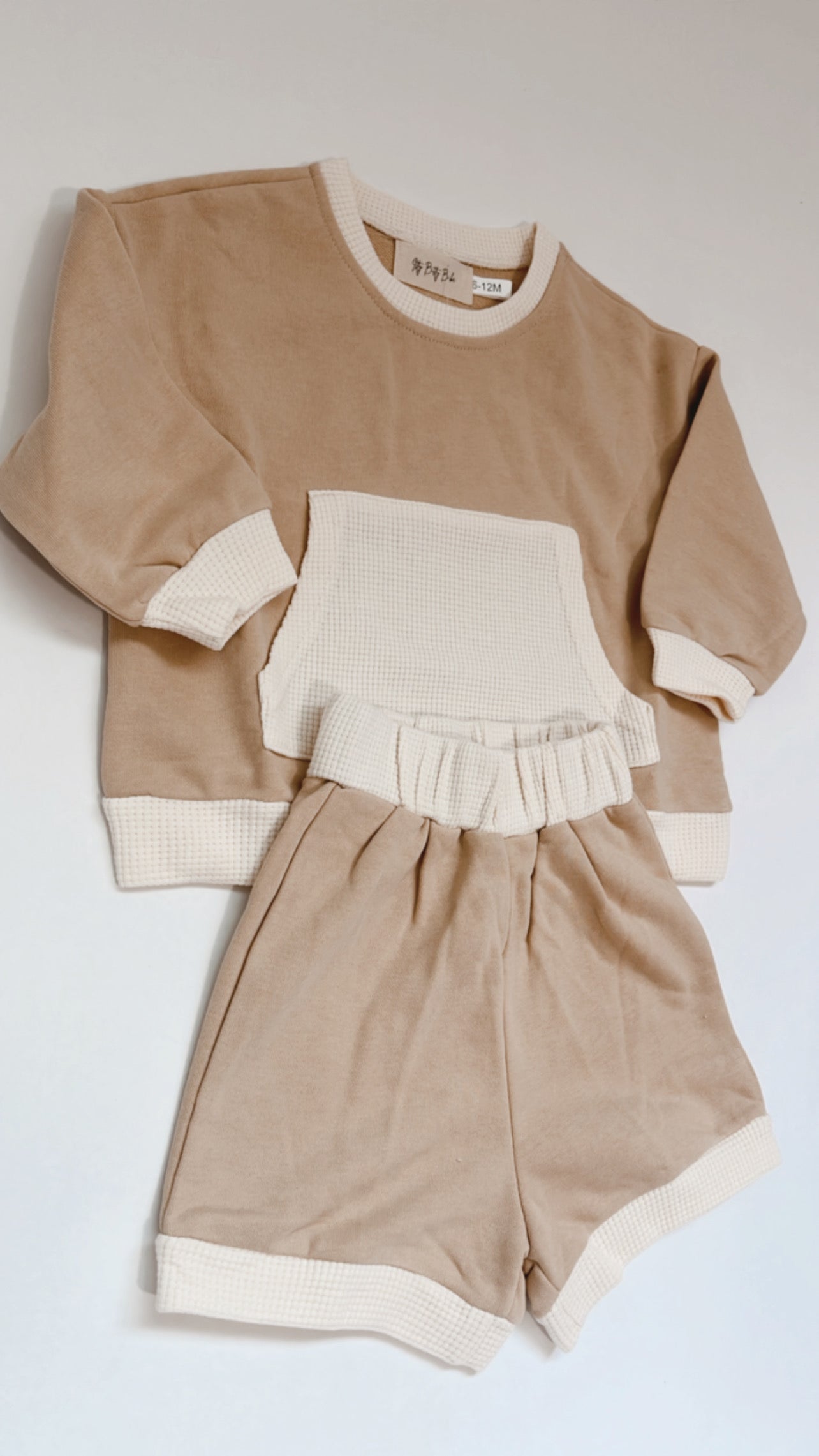 Tan Sweater Short Set