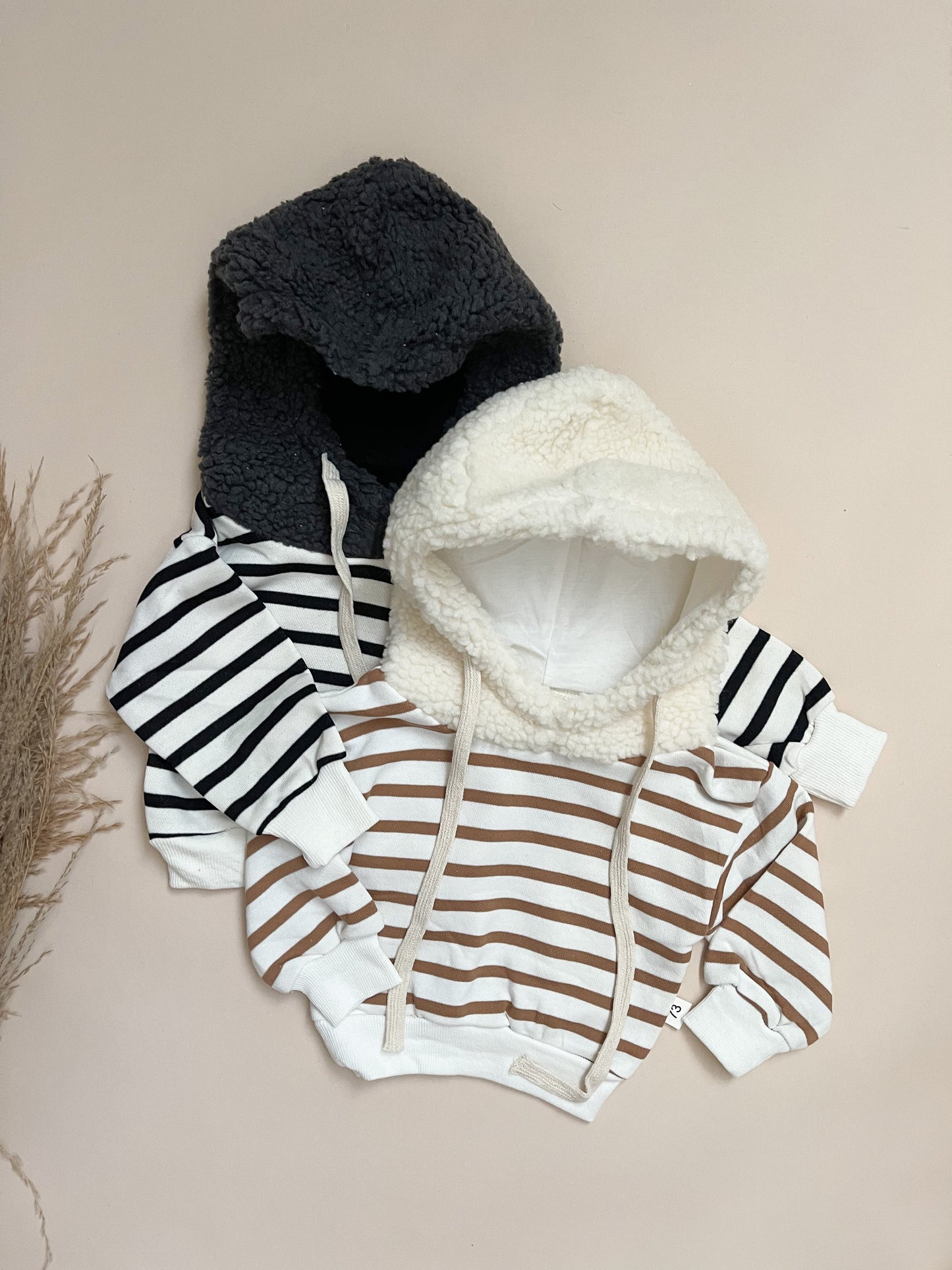 Stripe Sherpa Hoodie Sweater